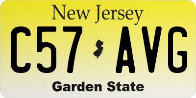 NJ license plate C57AVG