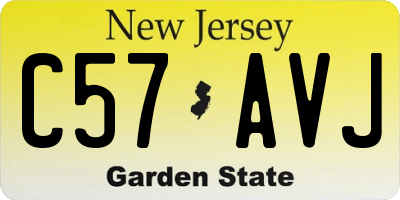 NJ license plate C57AVJ
