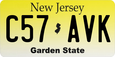 NJ license plate C57AVK