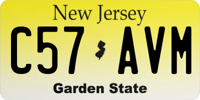 NJ license plate C57AVM