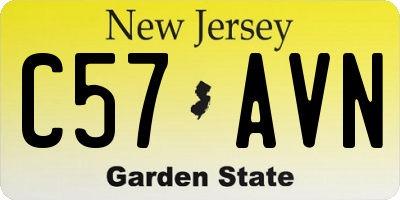 NJ license plate C57AVN