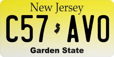 NJ license plate C57AVO