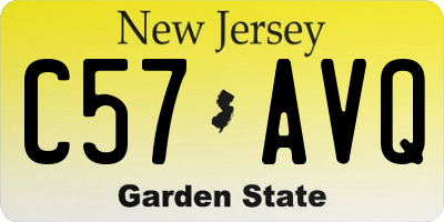 NJ license plate C57AVQ