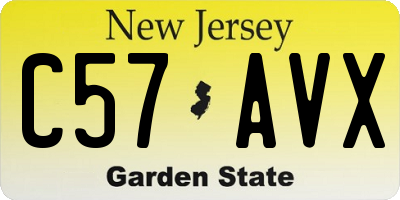 NJ license plate C57AVX