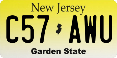 NJ license plate C57AWU