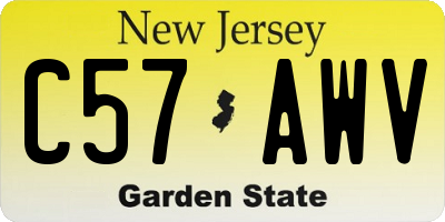 NJ license plate C57AWV
