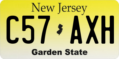 NJ license plate C57AXH