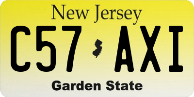 NJ license plate C57AXI