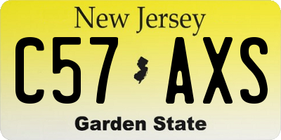 NJ license plate C57AXS