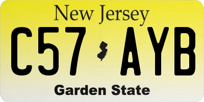 NJ license plate C57AYB