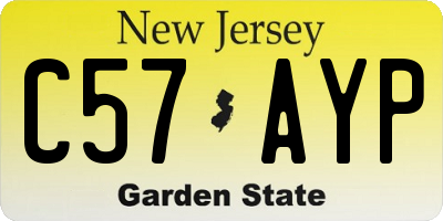 NJ license plate C57AYP