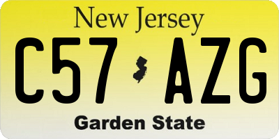 NJ license plate C57AZG