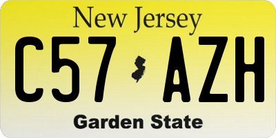 NJ license plate C57AZH