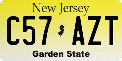NJ license plate C57AZT