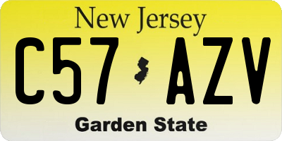 NJ license plate C57AZV