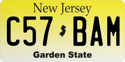 NJ license plate C57BAM