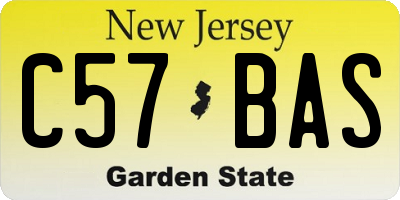 NJ license plate C57BAS