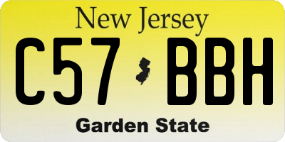 NJ license plate C57BBH