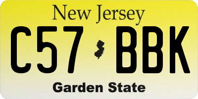 NJ license plate C57BBK