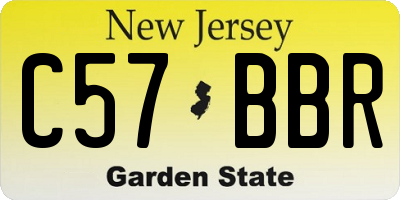 NJ license plate C57BBR