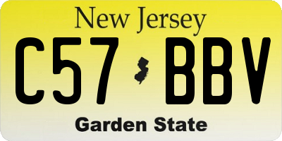 NJ license plate C57BBV