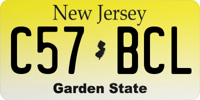 NJ license plate C57BCL