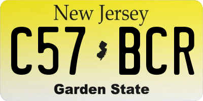 NJ license plate C57BCR