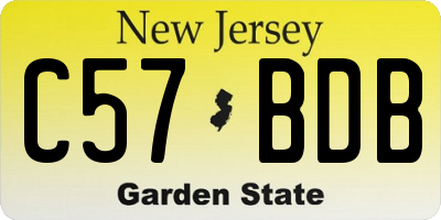 NJ license plate C57BDB