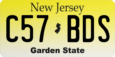 NJ license plate C57BDS