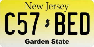 NJ license plate C57BED