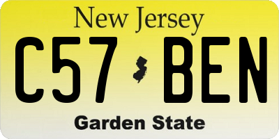 NJ license plate C57BEN