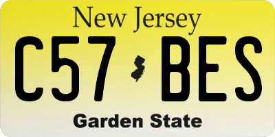 NJ license plate C57BES