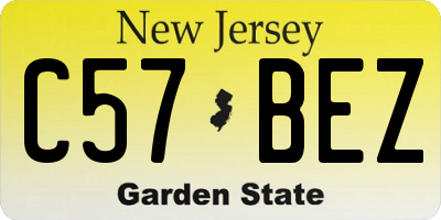NJ license plate C57BEZ