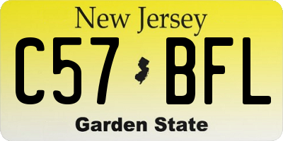 NJ license plate C57BFL