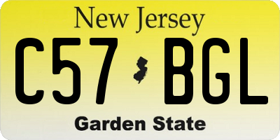 NJ license plate C57BGL