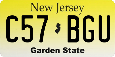 NJ license plate C57BGU