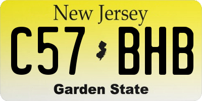 NJ license plate C57BHB