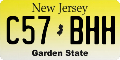 NJ license plate C57BHH
