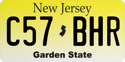 NJ license plate C57BHR