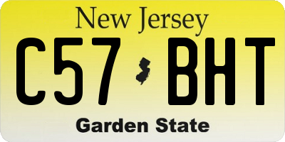 NJ license plate C57BHT