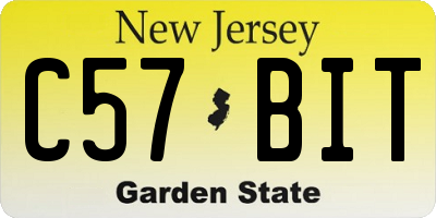 NJ license plate C57BIT