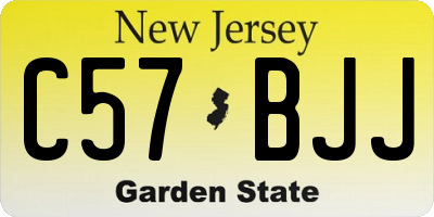 NJ license plate C57BJJ