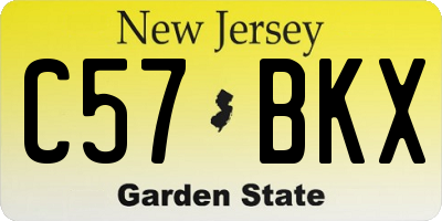NJ license plate C57BKX
