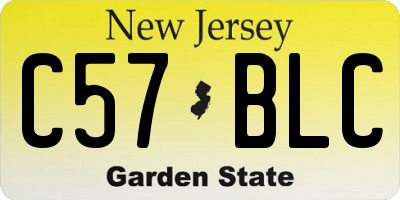 NJ license plate C57BLC