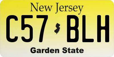 NJ license plate C57BLH