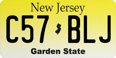 NJ license plate C57BLJ