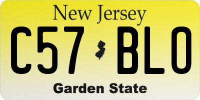 NJ license plate C57BLO