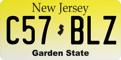 NJ license plate C57BLZ