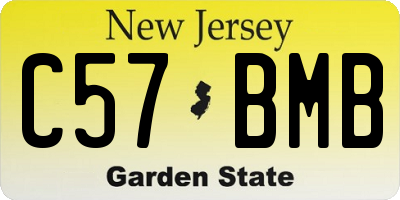 NJ license plate C57BMB