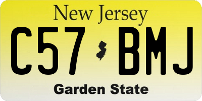 NJ license plate C57BMJ